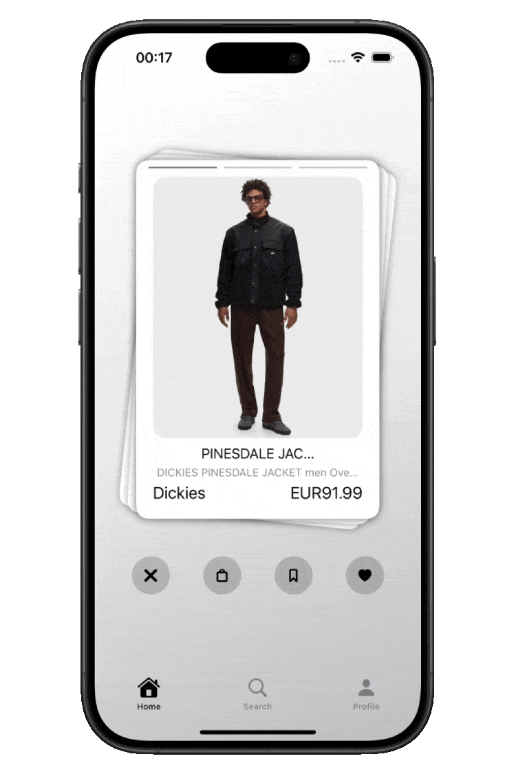 App running on iPhone